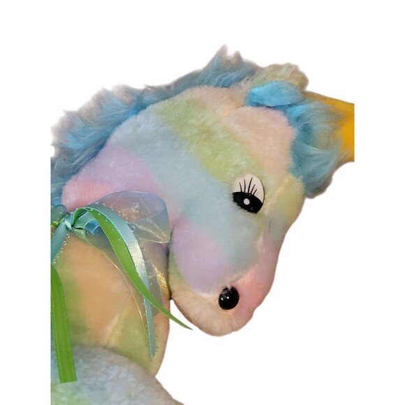 Vintage Superior Toy and Novelty Rainbow Unicorn Plush 15" Stuffed Animal EUC - Picture 2 of 7